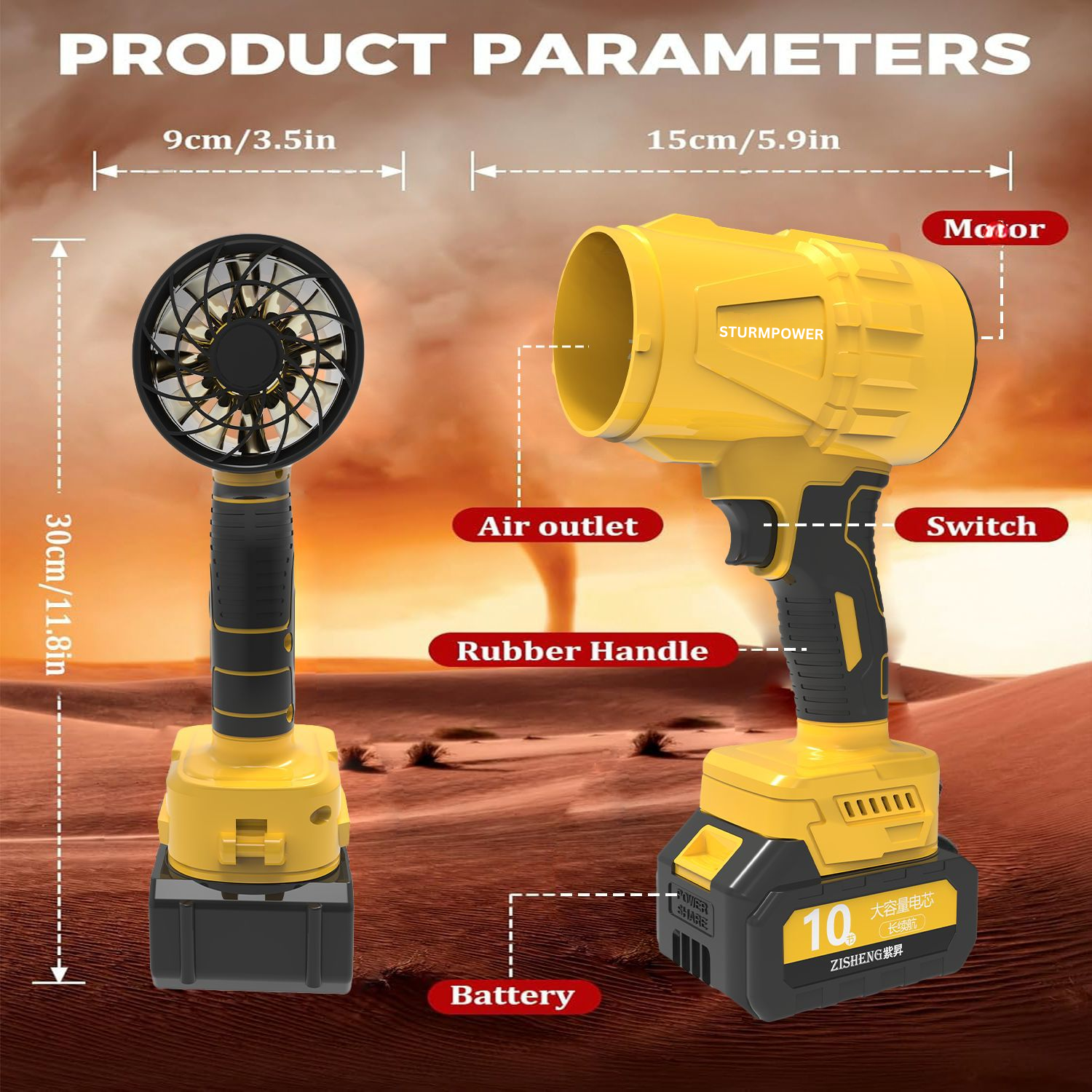 STURMPOWER®- High-Power Handheld Blower: Dust Buster & Car Dryer Extraordinaire