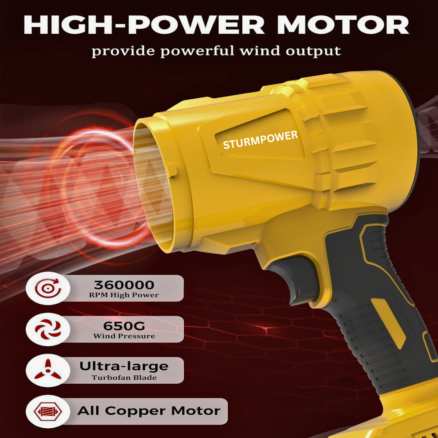 STURMPOWER®- High-Power Handheld Blower: Dust Buster & Car Dryer Extraordinaire